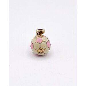 Juicy Couture Pink Cream Enamel Soccer Ball Sports Charm
